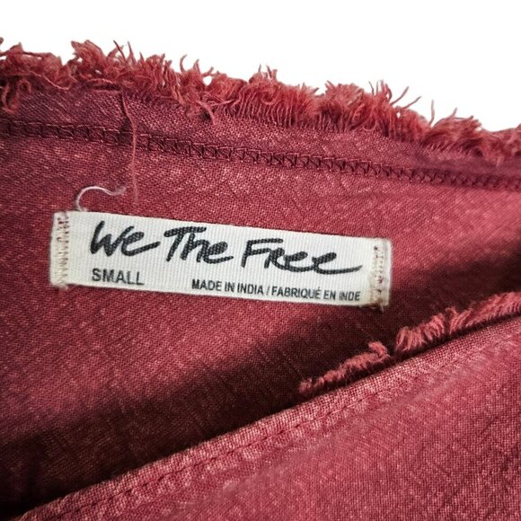 We The Free Pepole Womens Red Cotton Sleeveless Top Babydoll Oversized Boho S - Picture 3 of 8